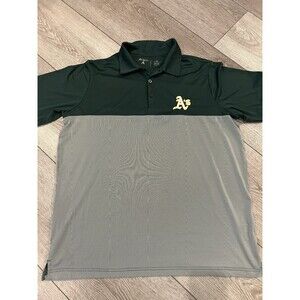 Oakland A’s Mens Polo‎ Size Large Antigua Casual Golf Baseball Green MLB